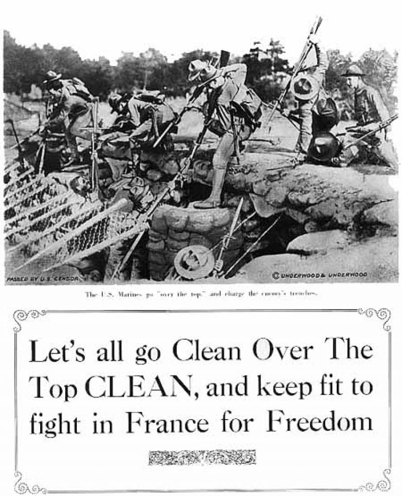 Let's all go Clean Over The Top CLEAN, and keep fit to fight in France for Freed
