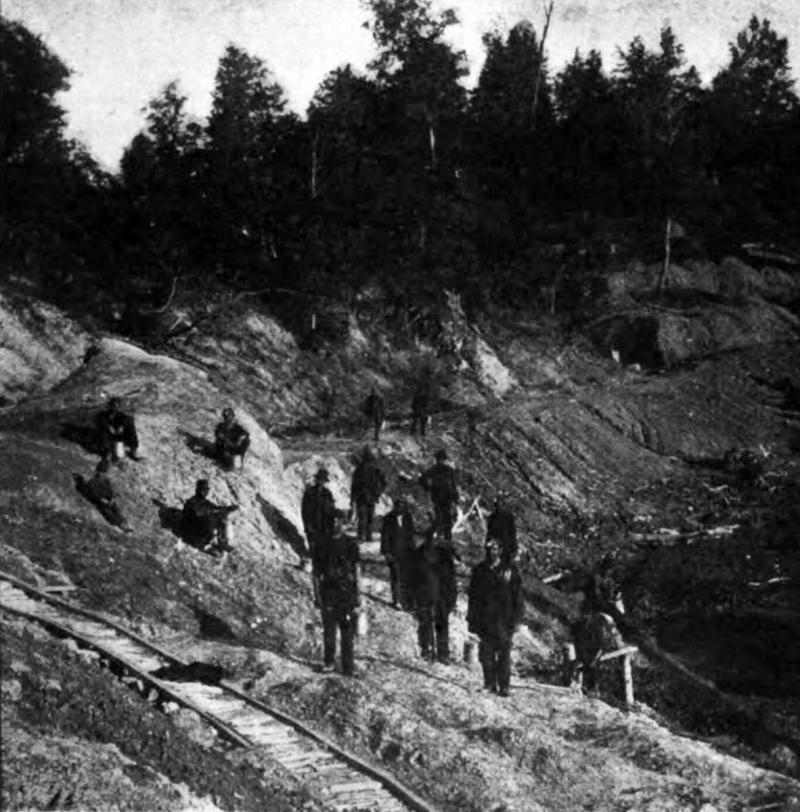 Illinois miners during the noon hour Illinois miners during the noon hour