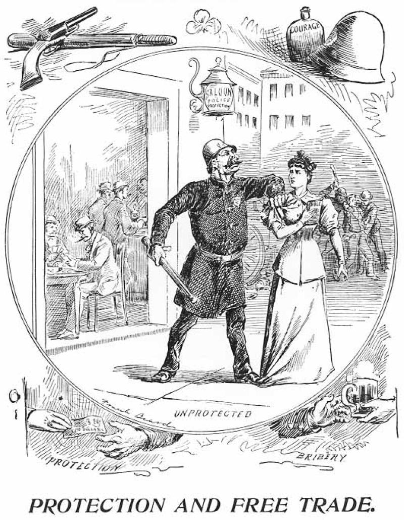 Protection and Free Trade - Beard Cartoon